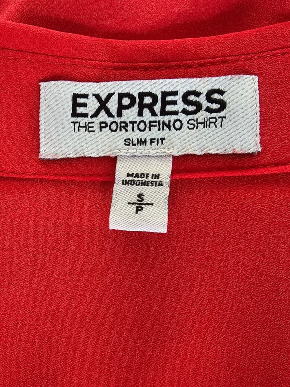 ✨Like New✨ Express Slim Button Down Portofino Shirt, Red, Size S - Picture 2 of 7